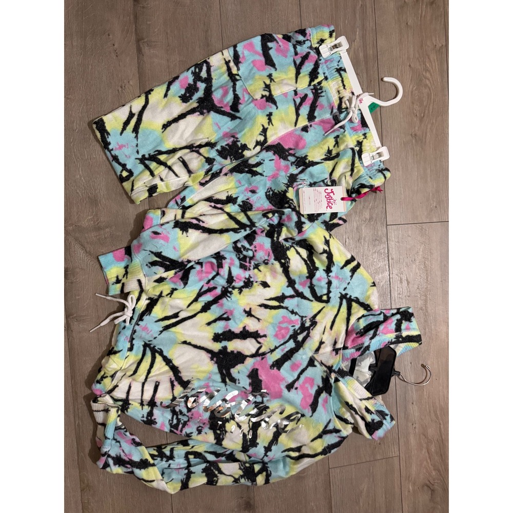 Justice Girls Tie Dye Hoodie and Joggers 2 Piece Lounge Set Size L 12 14 NWT